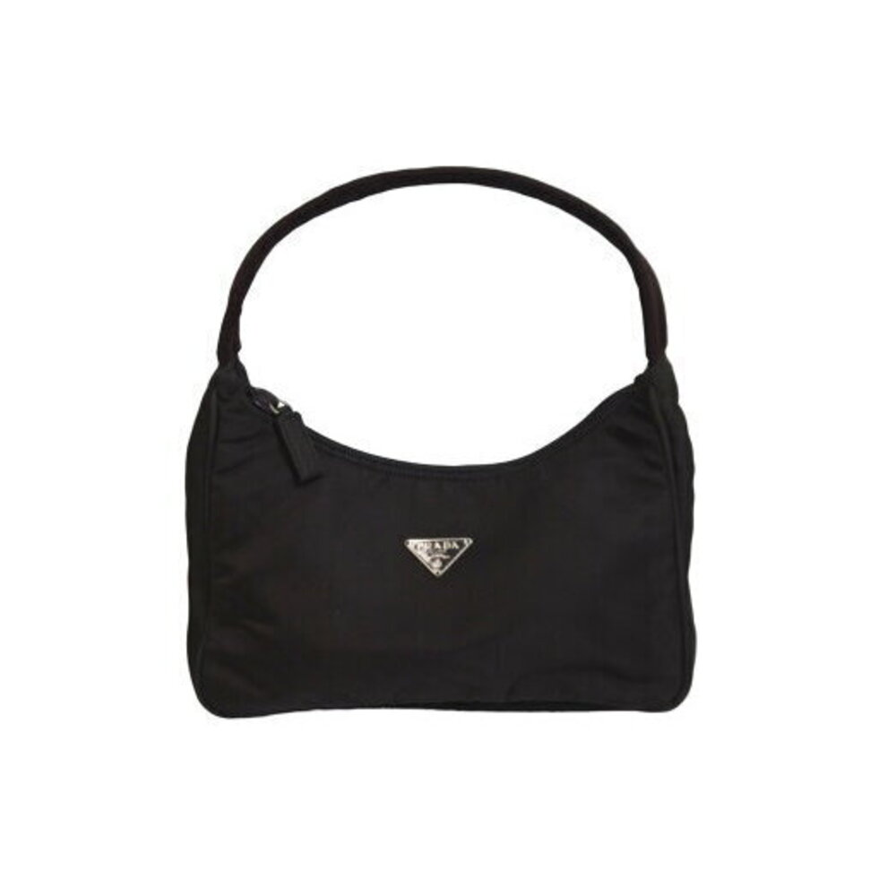 Prada Hobo One Shoulder Handbag Triangle Logo Brown Nylon